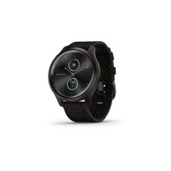 Garmin Vívomove Style 42mm Graphite Aluminum Case with Black Pepper Woven Nylon Band